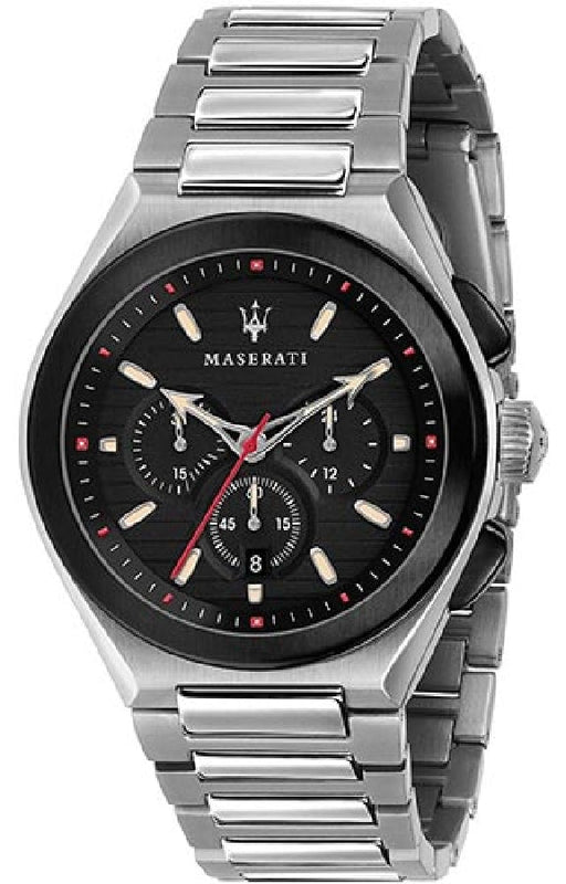 Maserati Triconic Chronograph Black Dial Silver Steel Strap Watch For Men - R8873639002 Buy Now By Maserati