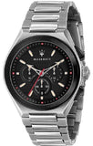 Maserati Triconic Chronograph Black Dial Silver Steel Strap Watch For Men - R8873639002 Buy Now By Maserati