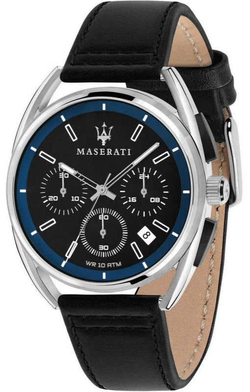Maserati Trimarano Chronograph Black Dial Black Leather Strap Watch For Men - R8871632001 Buy Now By Maserati