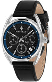Maserati Trimarano Chronograph Black Dial Black Leather Strap Watch For Men - R8871632001 Buy Now By Maserati
