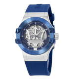Maserati Potenza 42mm Blue Dial Automatic Silicone Strap Watch For Men - R8821108028 Buy Now By Maserati