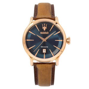 Maserati Epoca Blue Dial Brown Leather Strap Watch For Men - R8851118001 Buy Now By Maserati