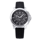 Maserati Successo Chronoraph Black Dial Black Silicon Strap Watch For Men - R8871621014 Buy Now By Maserati
