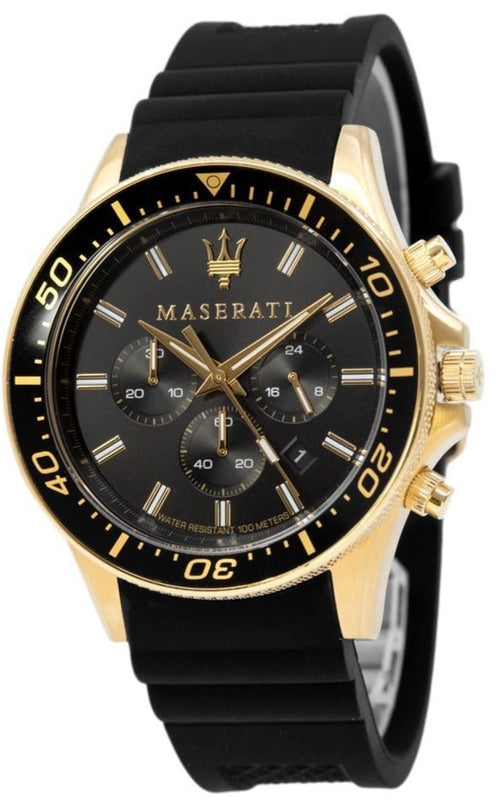 Maserati SFIDA Chronograph Black Dial Rubber Strap Watch For Men - R8871640001 Buy Now By Maserati
