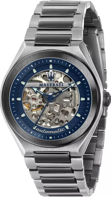 Maserati Triconic Automatic Skeleton Blue Dial Watch For Men - R8823139001 Buy Now By Maserati