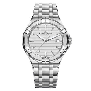 Maurice Lacroix Aikon Date White Dial Silver Steel Strap Watch for Men - AI1008-SS002-131-1 Buy Now By Maurice Lacroix
