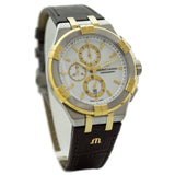 Maurice Lacroix Aikon Chronograph White Dial Brown Leather Strap Watch For Men - AI1018-PVY11-132-1 Buy Now By Maurice Lacroix