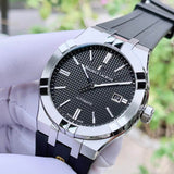 Maurice Lacroix Aikon Automatic Chronograph Black Dial Black Leather Strap Watch for Men - AI1808-SS000-330-2 Buy Now By Maurice Lacroix