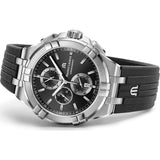 Maurice Lacroix Aikon Chronograph Black Dial Black Leather Strap Watch for Men - AI1018-SS001-330-2 Buy Now By Maurice Lacroix
