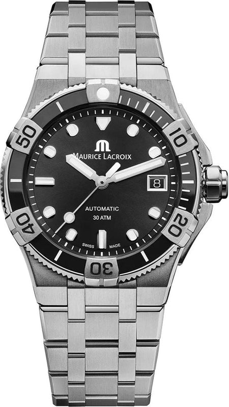 Maurice Lacroix Aikon Venturer Automatic Black Dial Silver Steel Strap Watch For Men - AI6057-SSL22-330-1 Buy Now By Maurice Lacroix