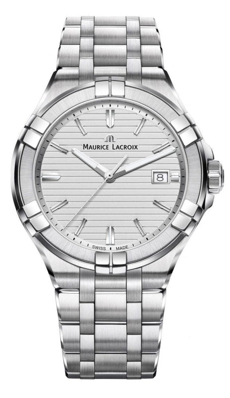 Maurice Lacroix Aikon Date White Dial Silver Steel Strap Watch for Men - AI1008-SS002-131-1 Buy Now By Maurice Lacroix
