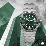 Maurice Lacroix Aikon Venturer Green Dial Silver Steel Strap Watch for Men - AI6057-SSL52-630-1 Buy Now By Maurice Lacroix