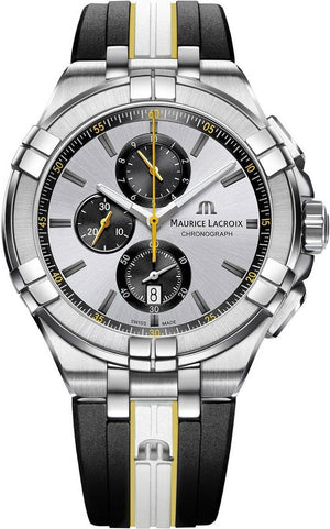 Maurice Lacroix Aikon Chronograph King of the Court Limited Edition Silver Dial Grey Rubber Strap Watch for Men - AI1018-TT030-130-K Buy Now By Maurice Lacroix