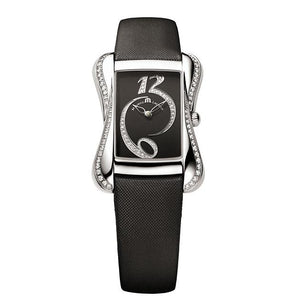 Maurice Lacroix Fiaba Black Dial with Diamonds Black Leather Strap Watch for Women - DV5012-SD531-350 Buy Now By Maurice Lacroix