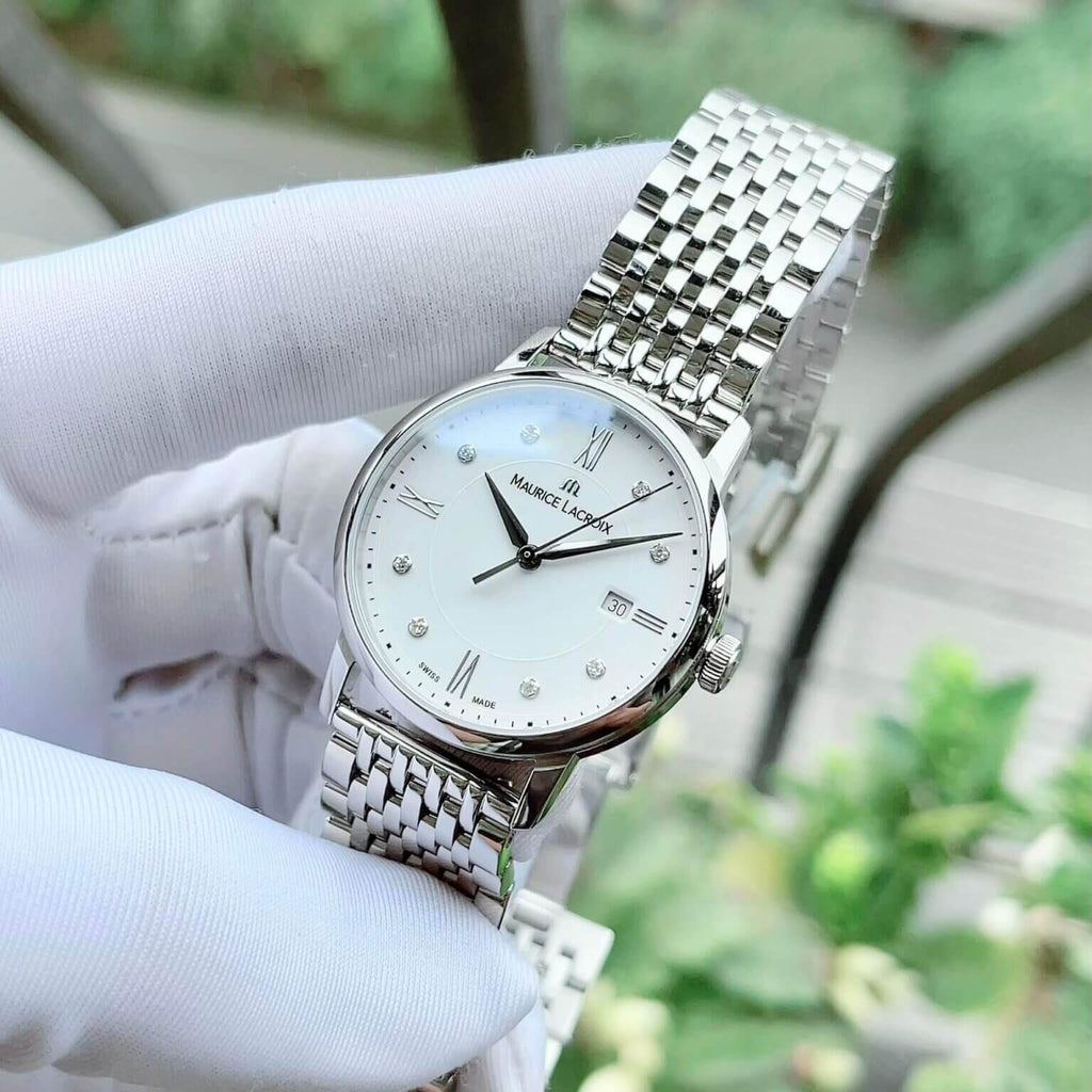 Maurice Lacroix Eliros Date White Dial Silver Steel Strap Watch for Women - EL1094-SS002-150-1 Buy Now By Maurice Lacroix