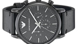 Emporio Armani Dress Chronograph Black Dial Black Leather Strap Watch For Men - AR1918 Buy Now By Emporio Armani