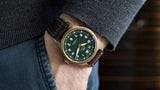 IWC Pilot's Watch Automatic Spitfire Green Dial Brown Leather Strap Watch for Men - IW326802 Buy Now By IWC