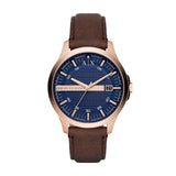 Armani Exchange Hampton Chronograph Blue Dial Brown Leather Strap Watch For Men - AX2172 Buy Now By Armani Exchange
