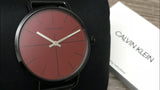 Calvin Klein Even Maroon Dial Black Leather Strap Watch for Men - K7B214CP Buy Now By Calvin Klein