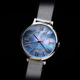 Fossil Jacqueline Mother of Pearl Blue Dial Silver Mesh Strap Watch for Women - ES4322 Buy Now By Fossil