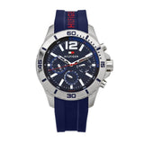 Tommy Hilfiger Nolan Chronograph Blue Dial Blue Rubber Strap Watch for Men - 1791142 Buy Now By Tommy Hilfiger