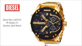 Diesel Mr Daddy 2.0 Chronograph Black Dial Gold Steel Strap Watch For Men - DZ7333 Buy Now By Diesel