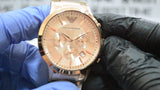 Emporio Armani Classic Rose Gold Chronograph Steel Strap Watch For Men - AR2452 Buy Now By Emporio Armani