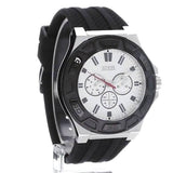 Guess Force Analog Quartz White Dial Black Rubber Strap Watch For Men - W0674G3 Buy Now By Guess