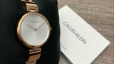 Calvin Klein Wavy White Dial Rose Gold Steel Strap Watch for Women - K9U23646 Buy Now By Calvin Klein