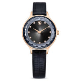 Swarovski Octea Nova Black Dial Black Leather Strap Watch for Women - 5650033 Buy Now By Swarovski