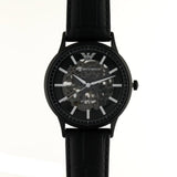 Emporio Armani Meccanico Automatic Black Dial Black Leather Strap Watch For Men - AR60042 Buy Now By Emporio Armani