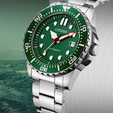 Citizen Promaster Mechanical Green Dial Silver Steel Strap Watch For Men - NJ0129-87X Buy Now By Citizen