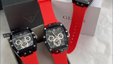 Guess Phoenix Multifunction Black Dial Red Rubber Strap Watch for Men - GW0203G4 Buy Now By Guess