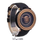 Versace V Metal Icon Quartz Silver Dial Brown Leather Strap Watch For Men - VQL010015 Buy Now By Versace