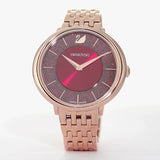 Swarovski Crystalline Chic Red Dial Rose Gold Steel Strap Watch for Women - 5547608 Buy Now By Swarovski