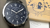 Fossil Forrester Chronograph Black Dial Grey Steel Strap Watch for Men - FS5606 Buy Now By Fossil