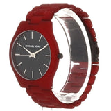 Michael Kors Slim Runway Quartz Black Dial Red Steel Strap Watch for Men - MK8712 Buy Now By Michael Kors