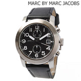 Marc Jacobs Larry Chronograph Black Dial Black Leather Strap Watch for Men - MBM5033 Buy Now By Marc Jacobs
