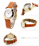 Marc Jacobs Mini Blade White Dial Brown Leather Strap Watch for Women - MBM1219 Buy Now By Marc Jacobs