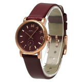Marc Jacobs Baker Maroon Dial Maroon Leather Strap Watch for Women - MBM1271 Buy Now By Marc Jacobs