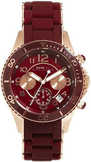 Marc Jacobs Rock Chronograph Red Dial Red Silicone Strap Watch for Women - MBM2596 Buy Now By Marc Jacobs