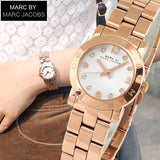 Marc Jacobs Mini Amy White Dial Rose Gold Steel Strap Watch for Women - MBM3078 Buy Now By Marc Jacobs