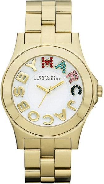 Marc Jacobs Rivera White Dial Gold Steel Strap Watch for Women - MBM3137 Buy Now By Marc Jacobs
