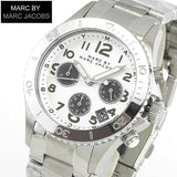 Marc Jacobs Marc Chronograph Silver Dial Silver Steel Strap Watch for Men - MBM3155 Buy Now By Marc Jacobs