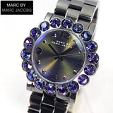 Marc Jacobs Amy Purple Dial Black Steel Strap Watch for Women - MBM3224 Buy Now By Marc Jacobs