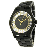 Marc Jacobs Henry Transparent Black Dial Black Steel Strap Watch for Women - MBM3255 Buy Now By Marc Jacobs