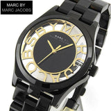 Marc Jacobs Henry Transparent Black Dial Black Steel Strap Watch for Women - MBM3255 Buy Now By Marc Jacobs