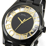 Marc Jacobs Henry Transparent Black Dial Black Steel Strap Watch for Women - MBM3255 Buy Now By Marc Jacobs