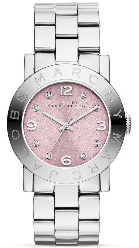 Marc Jacobs Amy Life Pink Dial Silver Steel Strap Watch for Women - MBM3300 Buy Now By Marc Jacobs