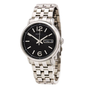 Marc Jacobs Fergus Black Dial Silver Steel Strap Watch for Men - MBM5075 Buy Now By Marc Jacobs